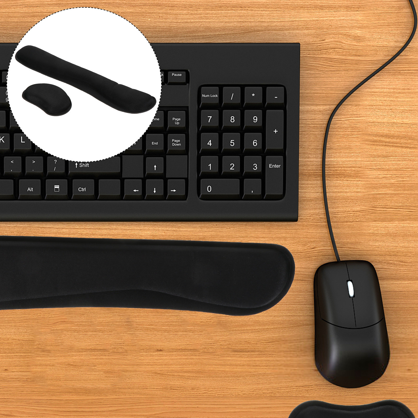 Gaming Keyboard And Mouse Set - Set di Poggiapolso in Memory Foam