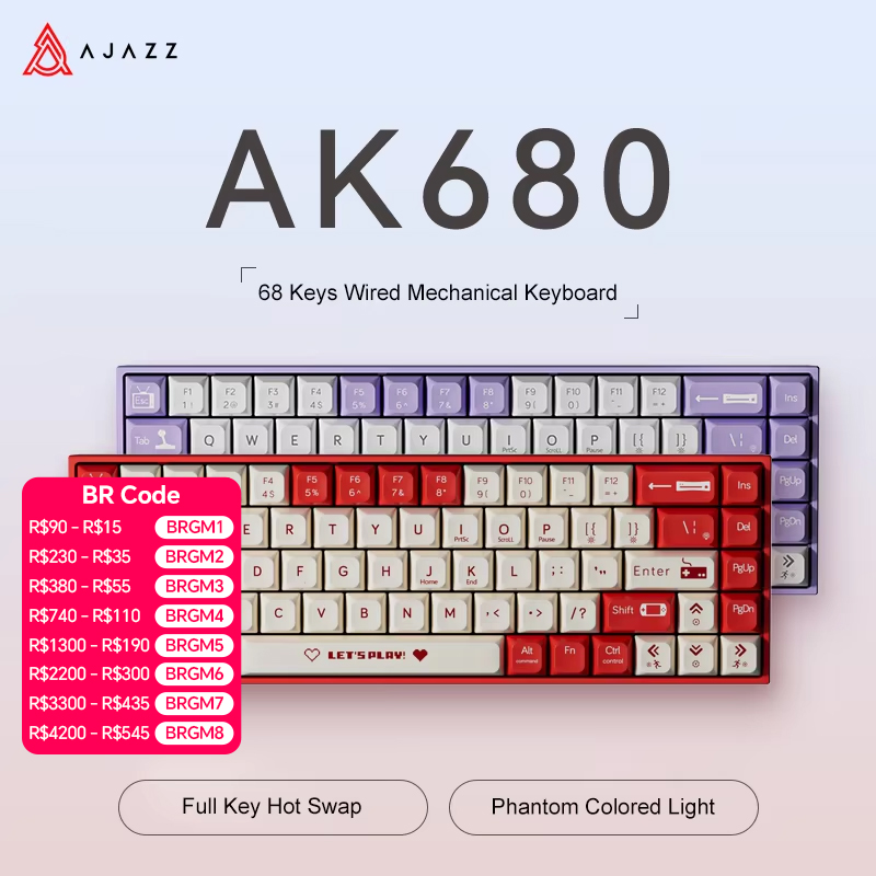 Gaming Keyboard Hot Swappable - Tastiera Meccanica da Gaming Cablata AJAZZ