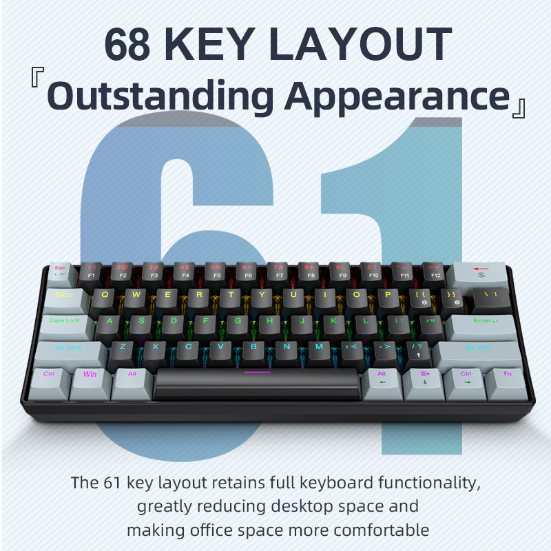 Gaming Keyboard Mouse Combo - APAYADO K61 Mini tastiera meccanica, cablata,