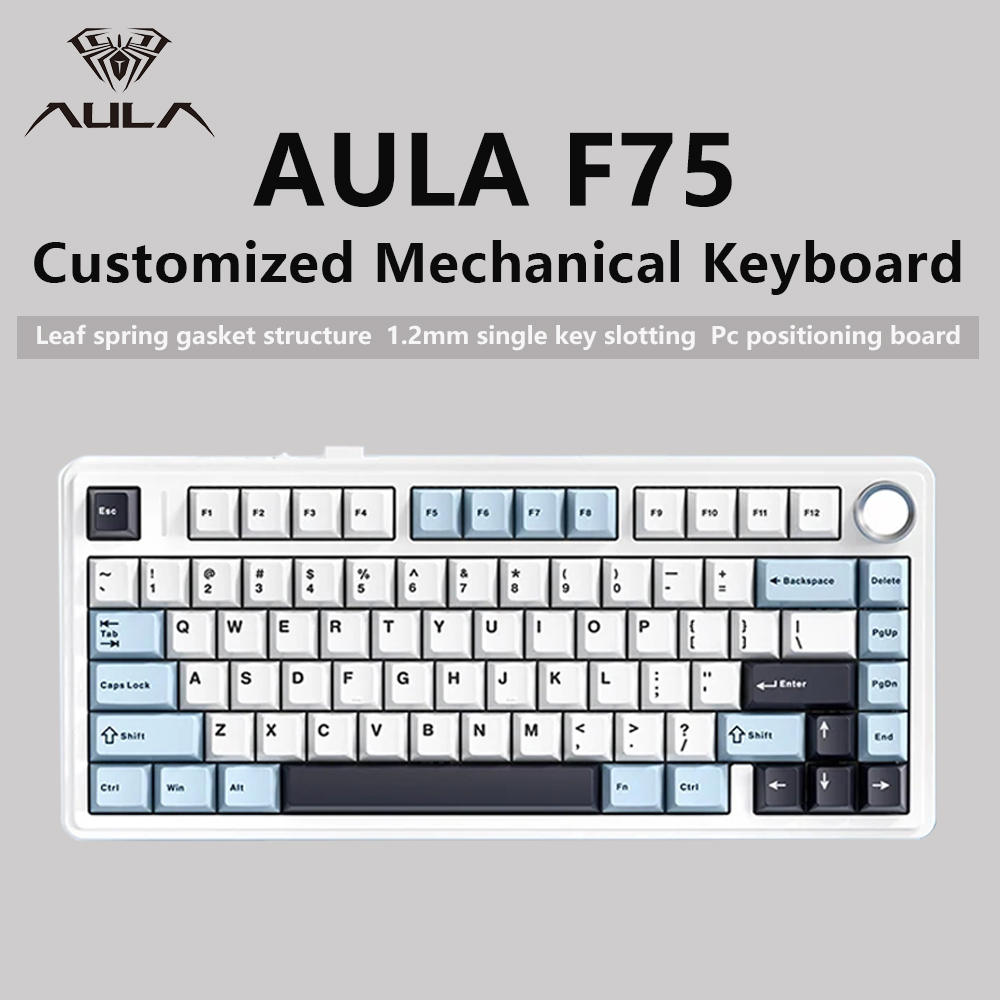 Gaming Keyboard Hot Swappable - AULA F75 2.4G Wireless/Bluetooth/Tastiera meccanica da