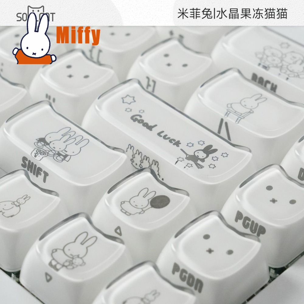 Gaming Keyboard Ergo - Keycaps Kawaii Miffy, Tasti per Tastiera