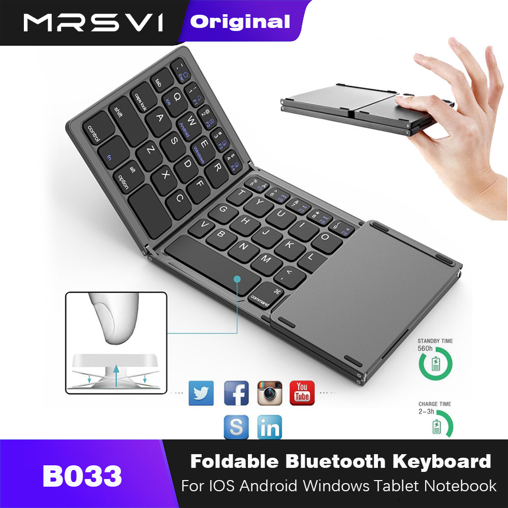Gaming Keyboard Budget - Tastiera Bluetooth pieghevole MRSVI con touchpad,