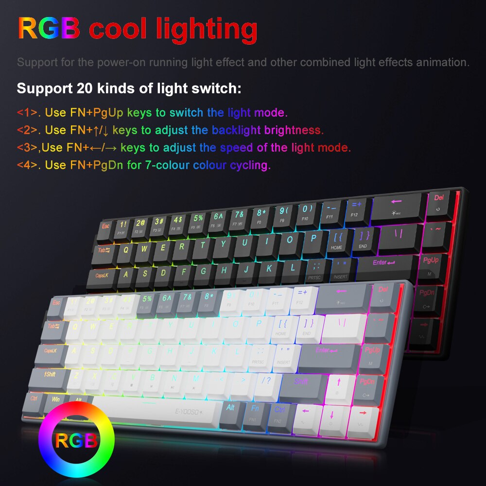 E-YOOSO A68 RGB Mini Slim USB  - Gaming Keyboard Budget recensione e prezzo